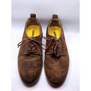 amberjack Mens Brown Suede Oxford Shoes Lace Up Casual Dress Size 9.5 M